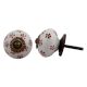 White Red Dotted Ceramic Knob